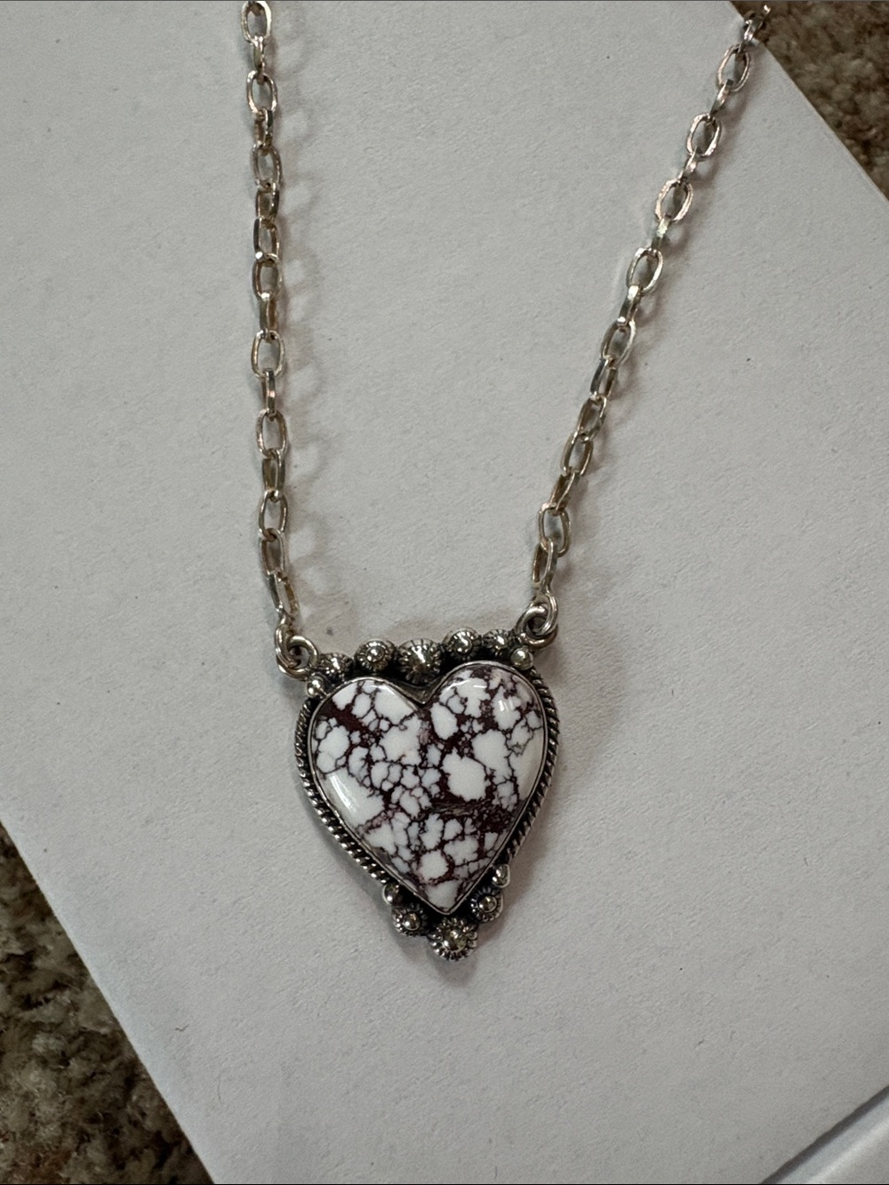 Krush Kandy Wild Horse 18” Sterling Silver Heart Necklace